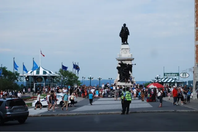 This photo was taken down town. It does not begin to share the crowd size that was down there. Long lines were everywhere to do stuff. We were not sure what.