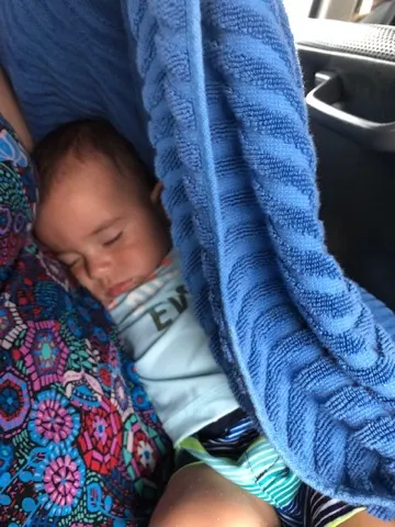 Atticus got a great nap while we were all squished....d