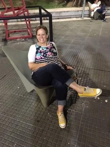 They have chairs down here that look like they are cushioned with dirty cushions. But they are actually concrete. But a good place to end a good day.
