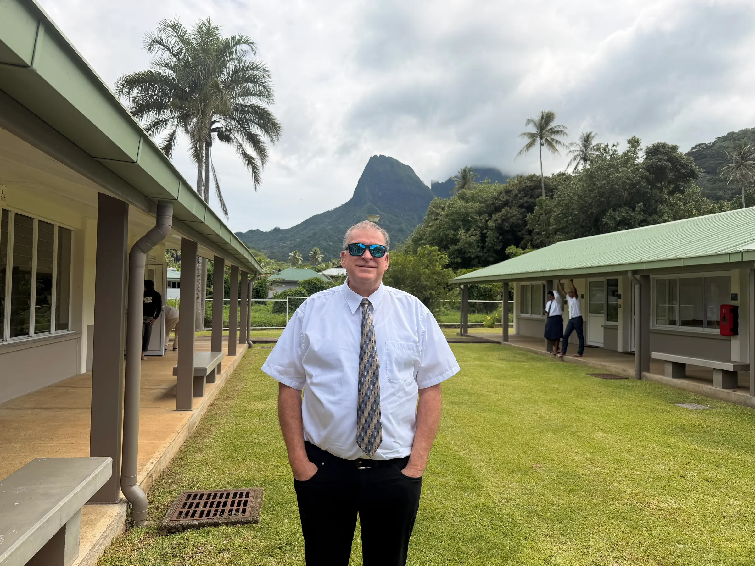 The guy at church this morning. This was a little courtyard between the chapel and class rooms.