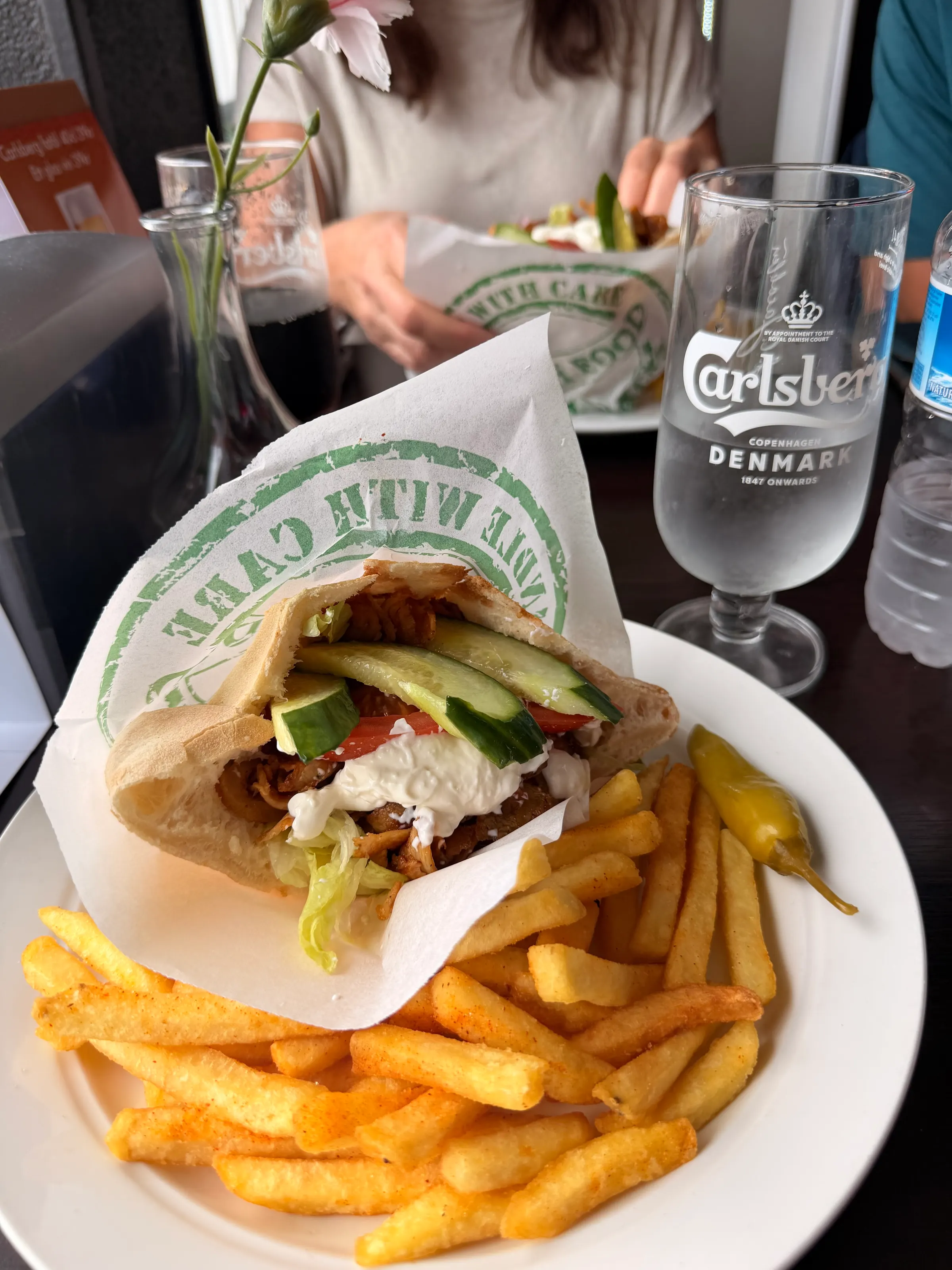 Our lunch…a Gyro and fties.