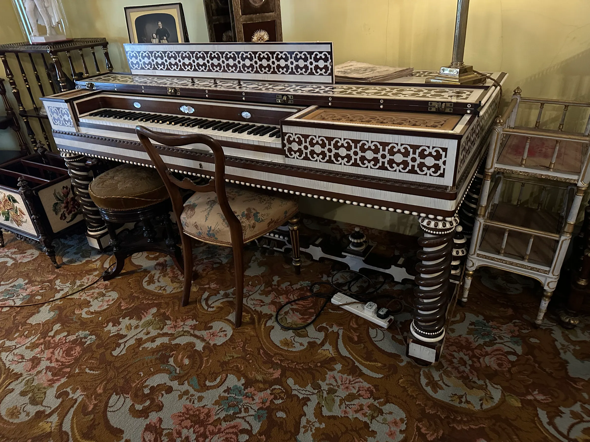We loved this piano. Most houses that we have visited have a baby grand or a piano of some sort. Music was important to them back then. I guess it is today also.