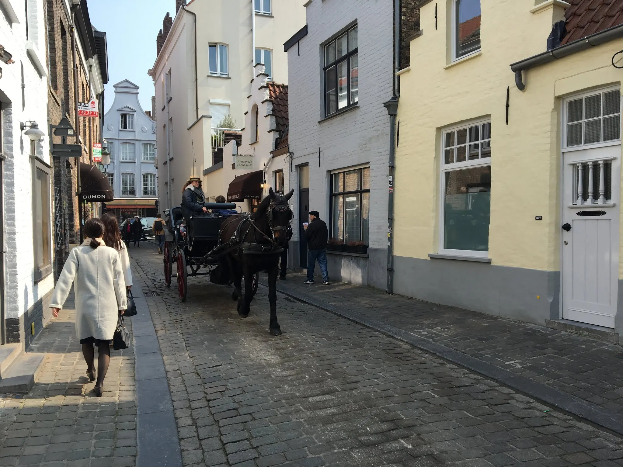 Horse buggy tours in Bruges.