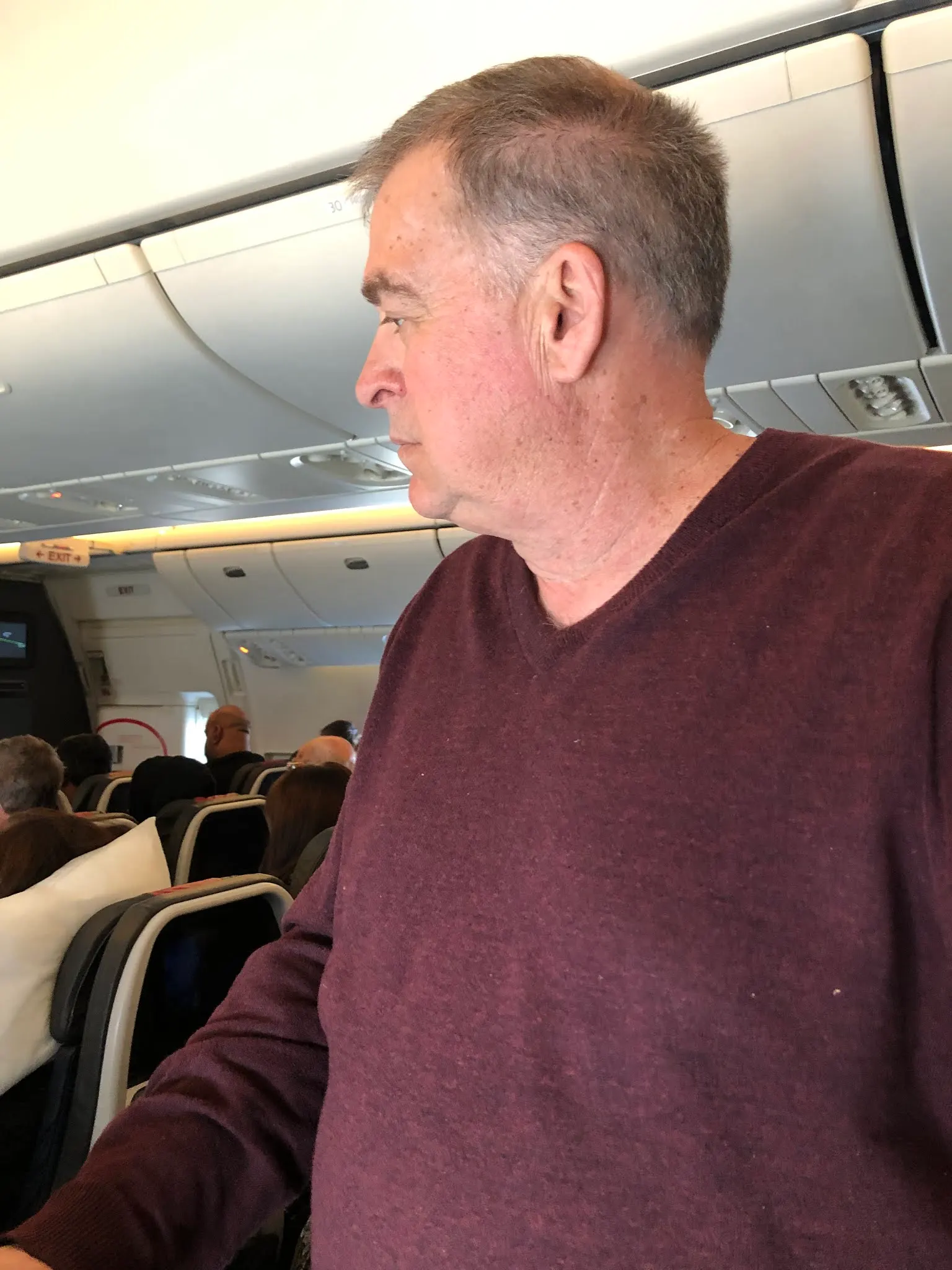 On our airplane to come home.