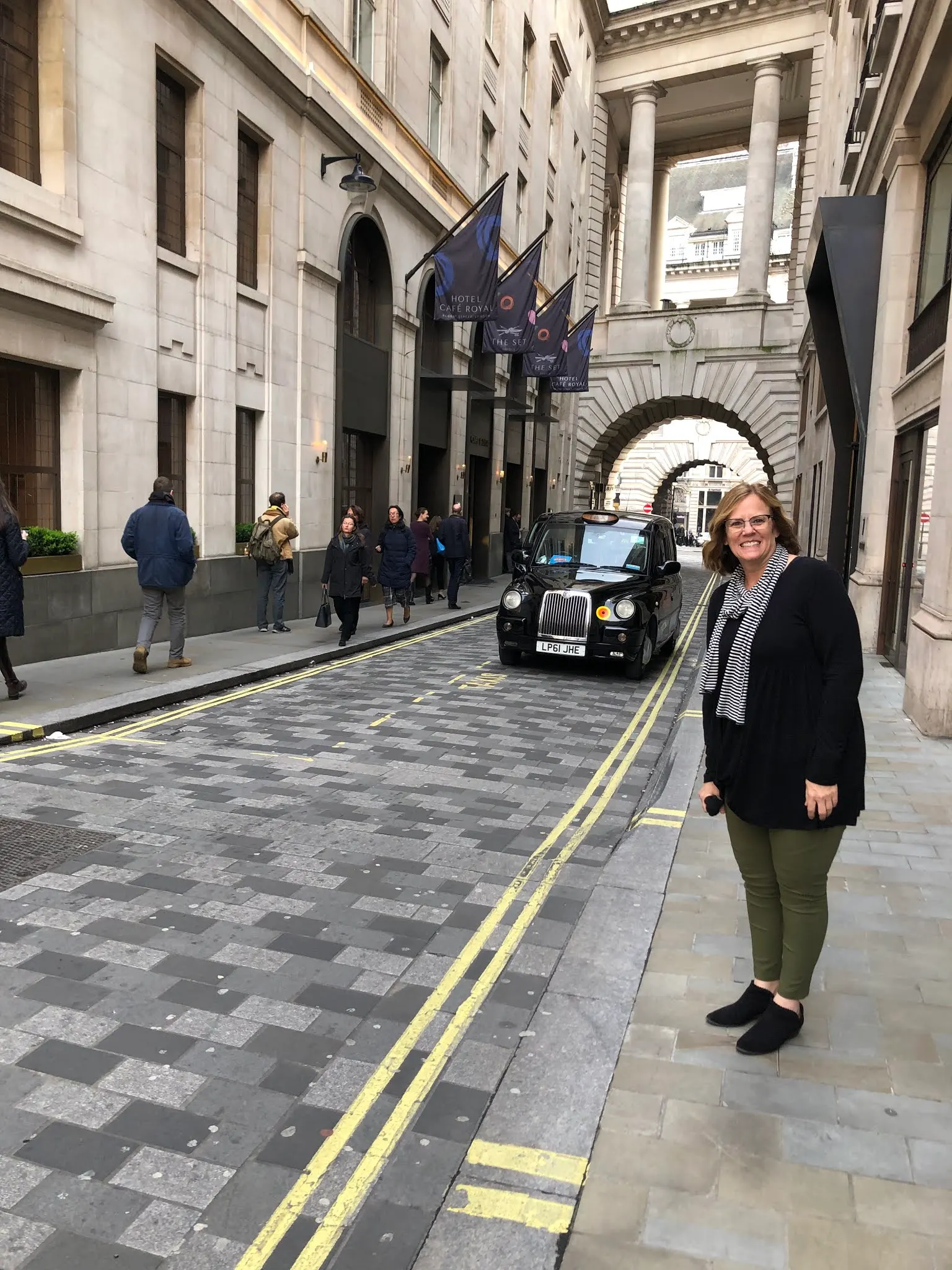 One of the streets off Piccadilly Circus.