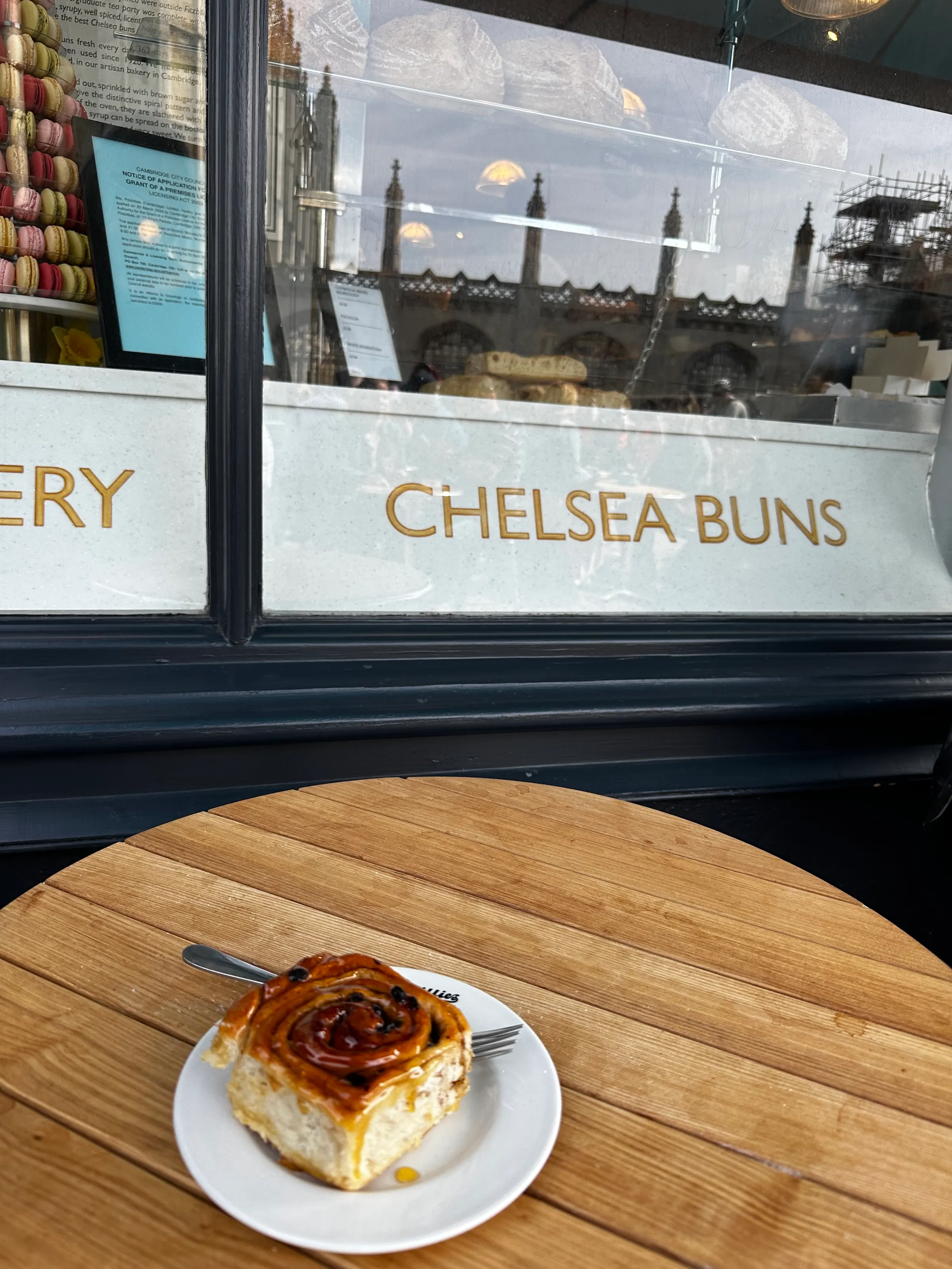A good photo of a Chelsea Bun….they are famous for these buns at Fitzbillies.