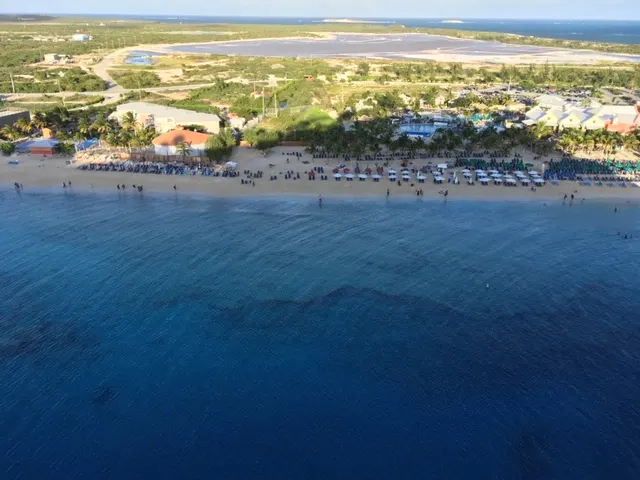 The beach from the ship...