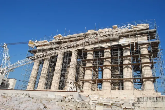 They have 75,000 pieces found that they plan to use to re-build the Acropollis....