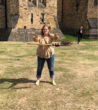 I was a bit worried that once Denise got her broom to take off with her on board that she would fly into the wall as her hair was always in her face.