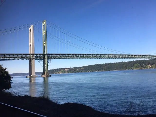 Bridges across the water as we traveled into Washington....
