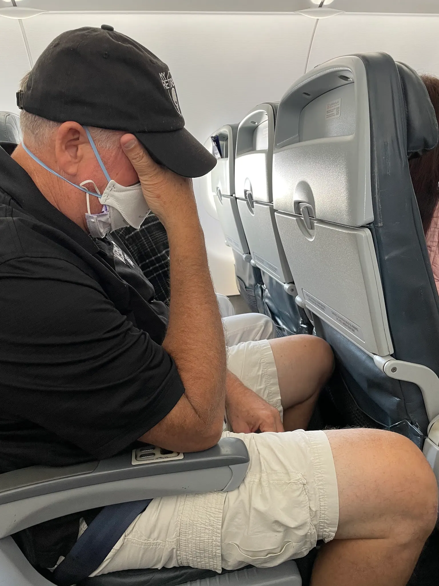 Me wedged into the plane. I actually caught the scab on my knee from my bike ride and ripped part of it off. I took it all the way off later and it started to bleed pretty good.