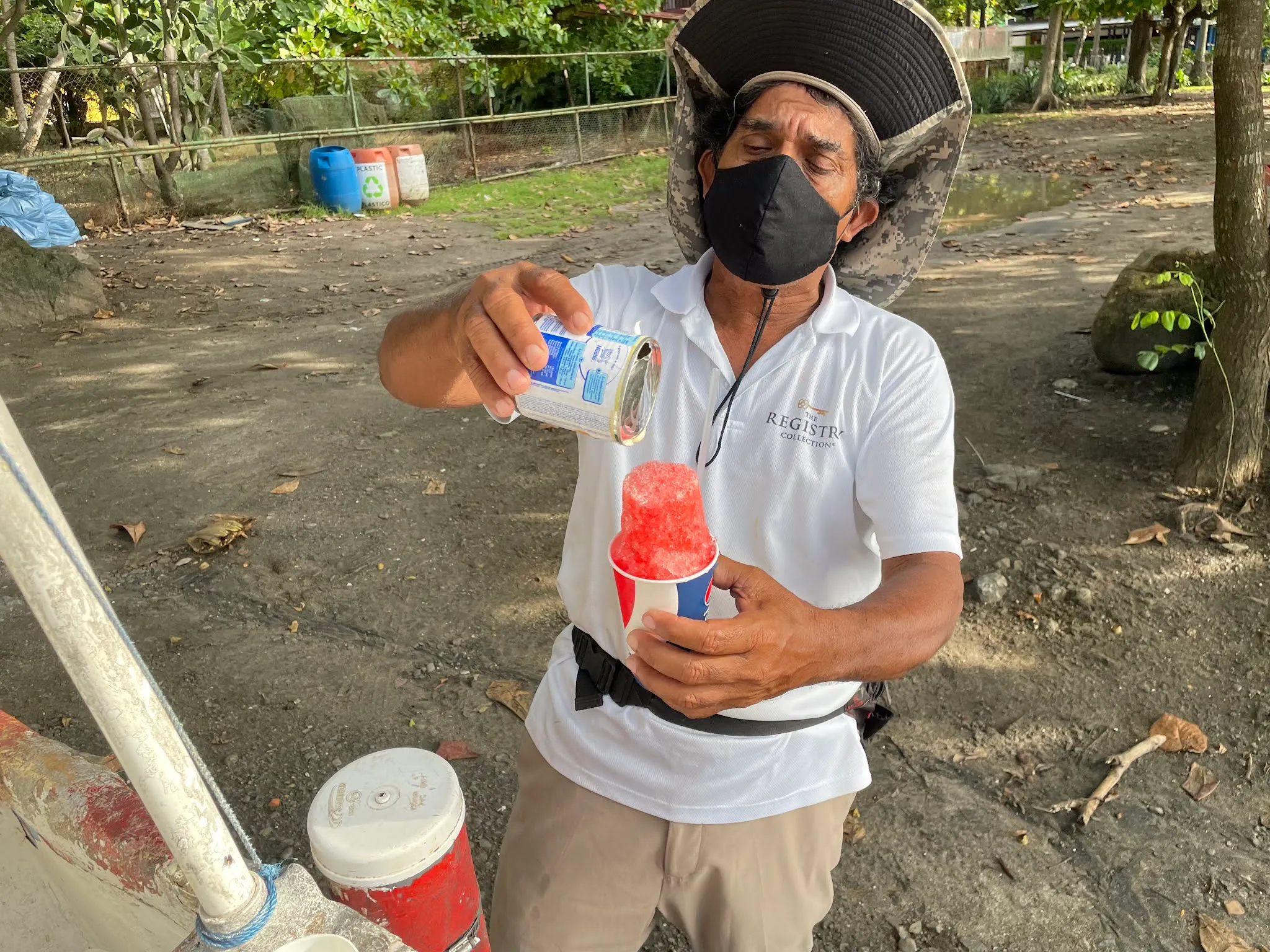 Mario finishing the Copo for Denise….after he was done, he hit us up to buy Sea Fishing tickets from his son to go fishing for tuna. I said…next time!