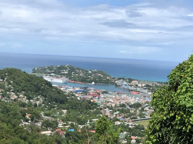 Since I did not go on this tour, I cannot comment on every picture. But the islanders were Karlie, Cassidy, Mike, and Denise....and oh yes....Atticus. You can obviously see our boat in the background in the port of call. Pretty setting it is.