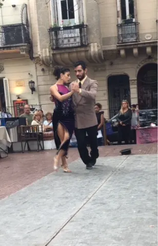 Tango dancers in a small square.....