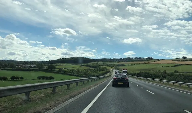 Alnwick....you can kind of see a castle wall at the end of the road here. We found free parking within 50 yards of the entrance gate...our lucky day.