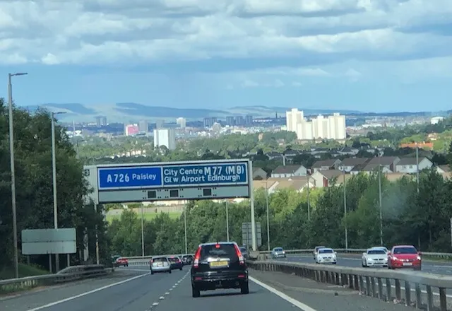 Coming into Glasgow. It is only 45 miles from Edinburgh. Pretty close!