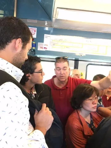 Amigos de Mexico en el tren...