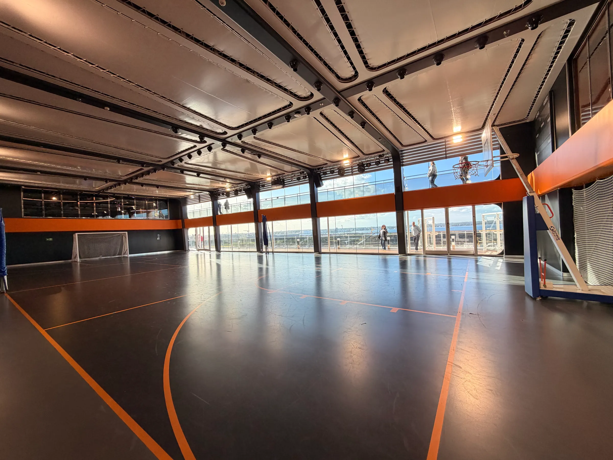 Indoor basketball court.
