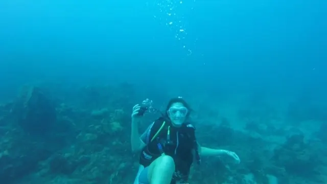 Ashley swimming backwards...