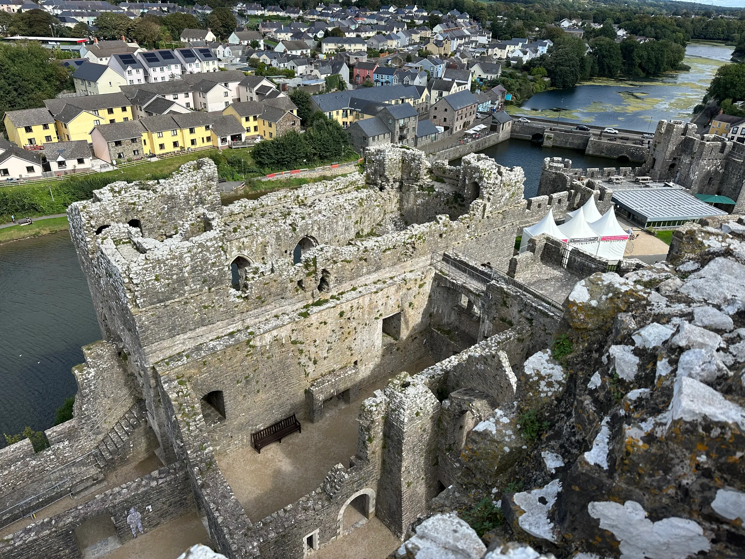 View of part of the castle from highest point.