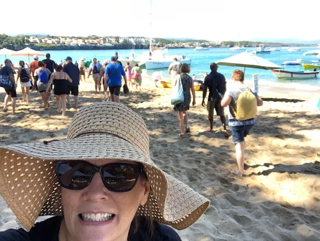 Ending our snorkel day on the beach: