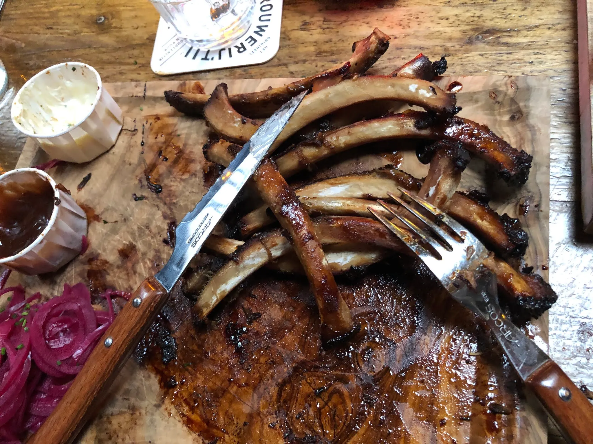 The after shot of our rib dinner....