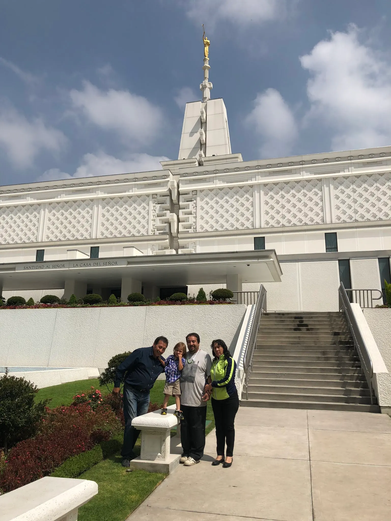 Neza and family at the temple.