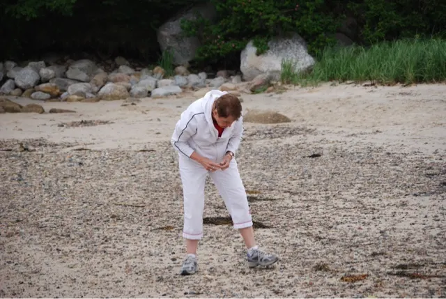 Julee taking search position....