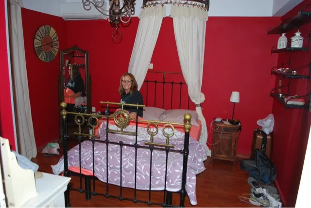 Pictures of our BNB....nice place. Interesting colors. Interesting things found inside.