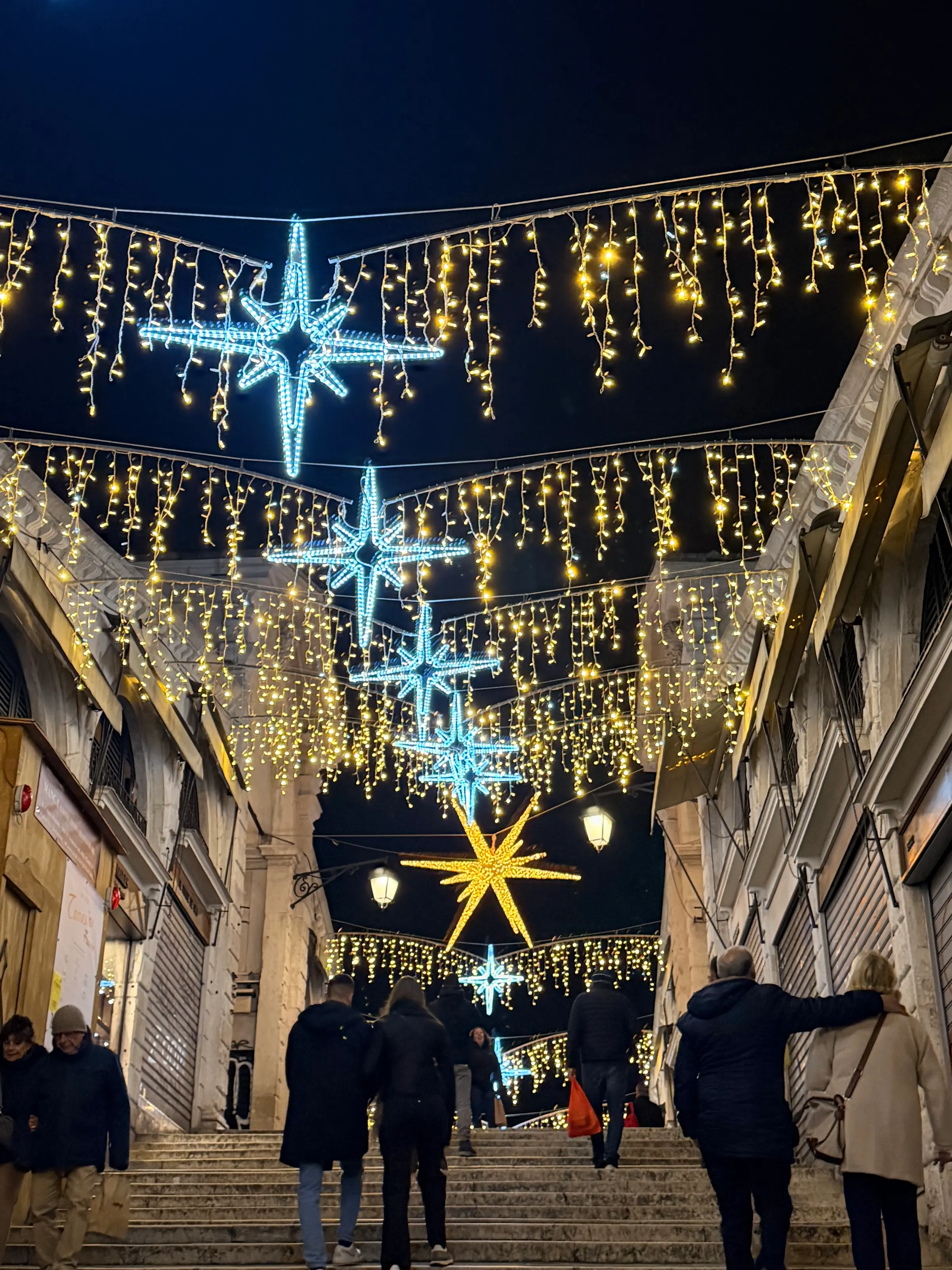 These decorations are on the Rialto Bridge.