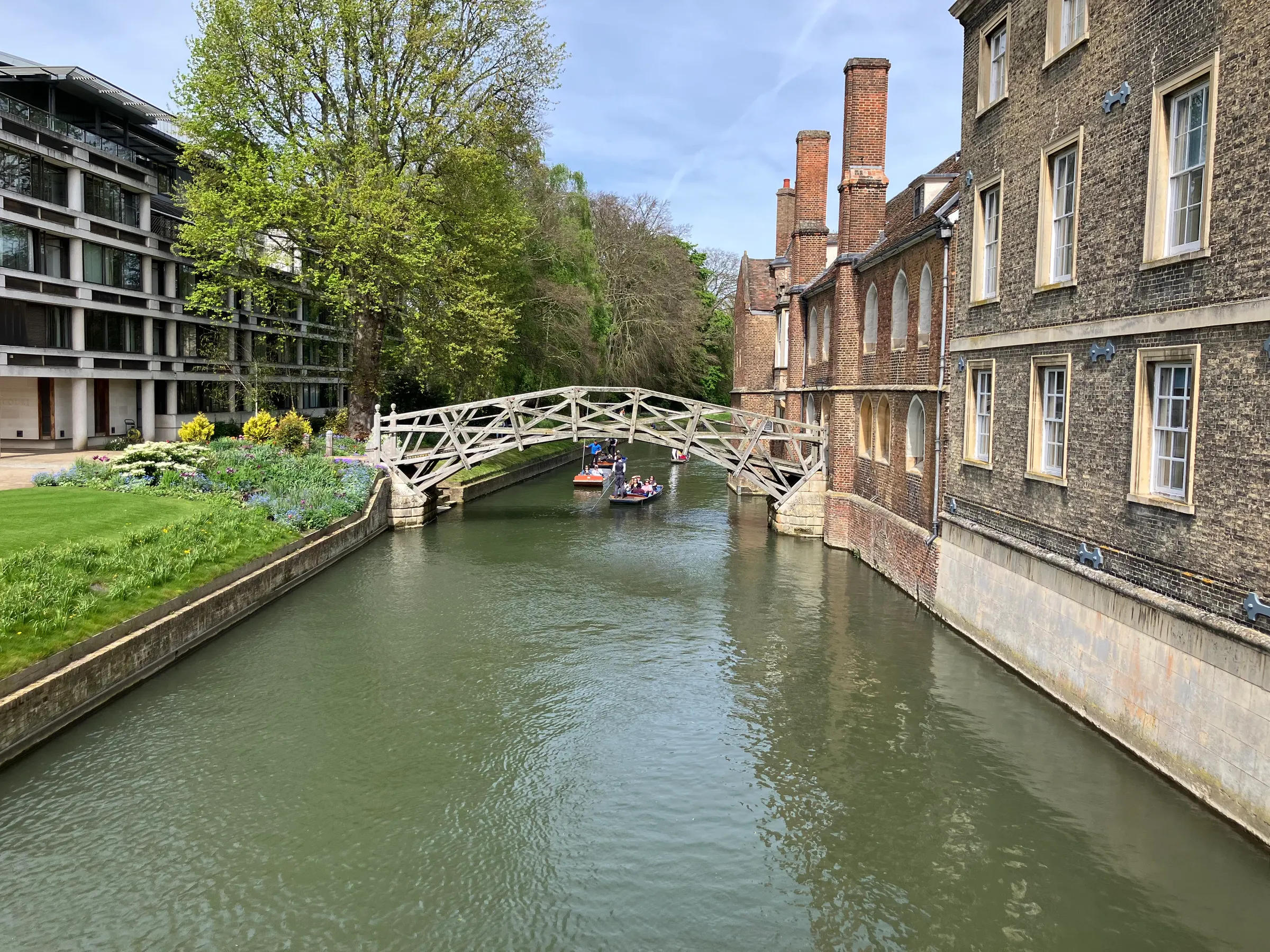 This is the Mathematical Bridge over the river Cam. I forget which college it belongs to…I think it was Queens’ College. But not sure.