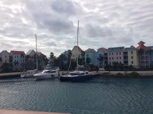 Pretty picture of harbor at Nassau...cloudy, windy day.