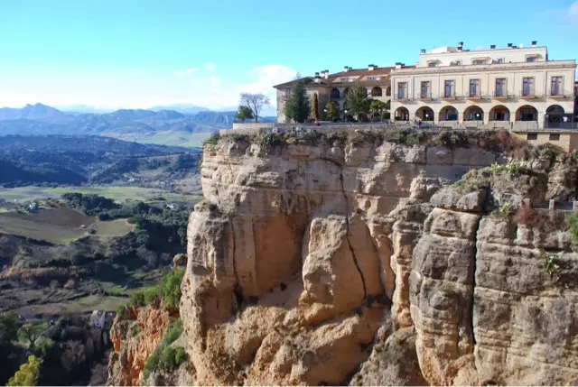 This is a hotel overlooking the valley.