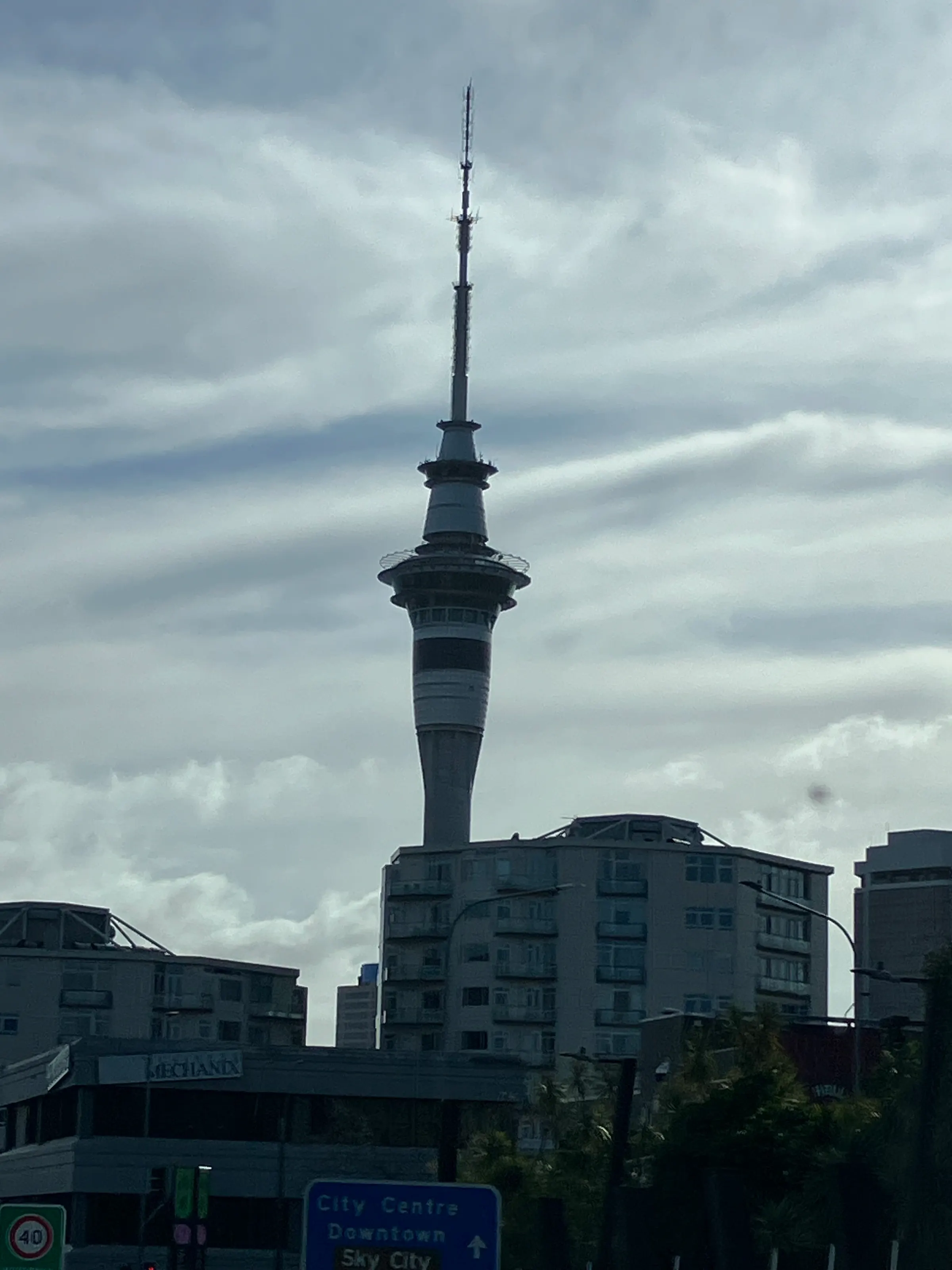 Sky City Tower in downtown Auckland…