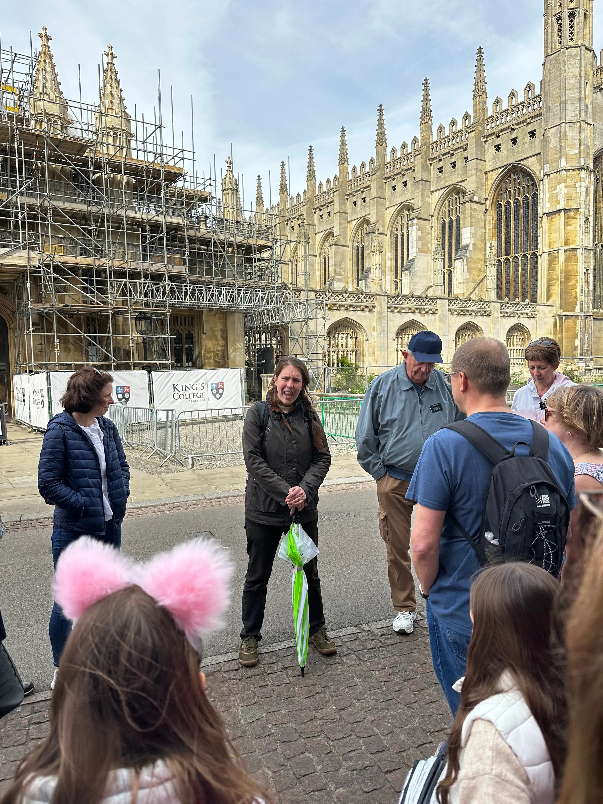 This is a picture of our ‘student’ guide…who did not seem to be a student at Cambridge. However, she was really knowledgeable of Cambridge and she was born here. (My wife just told me that she has her PhD! I had no idea. ) I guess I’m right though as she is not an ‘active’ student.