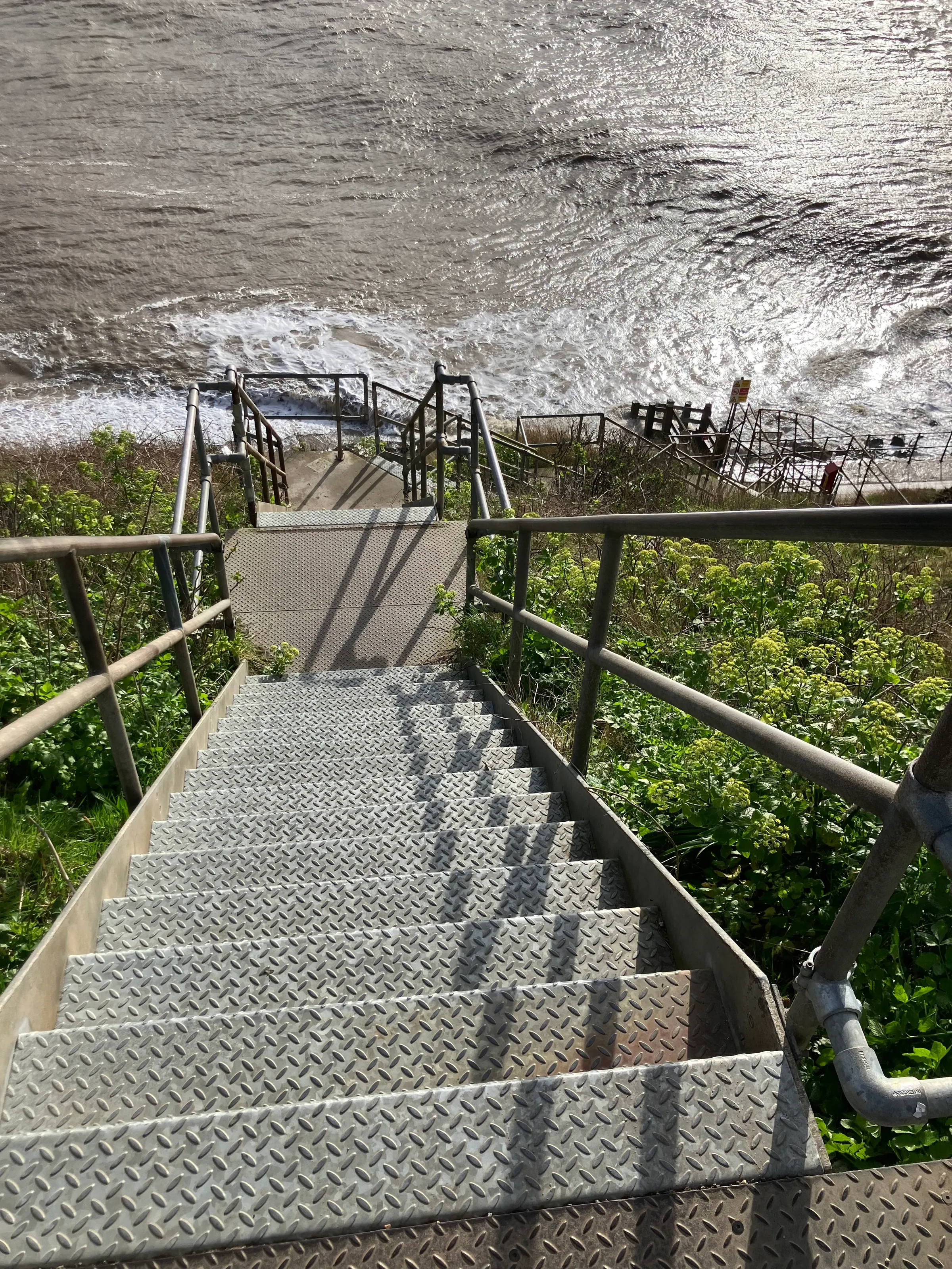These were the steps down to the seaboard where I went for a morning walk. I had to walk about a quarter mile to get to these stairs from our hotel.