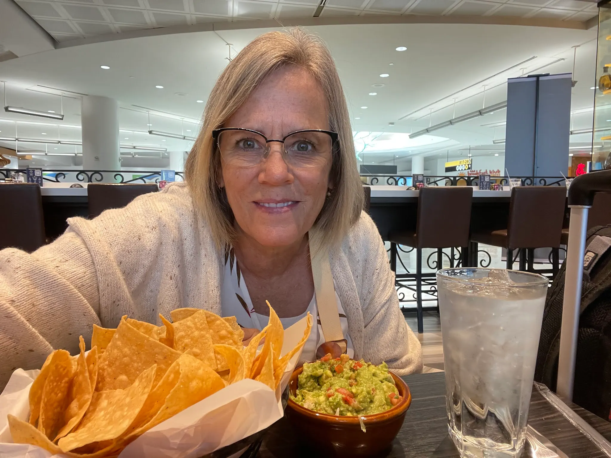Ahhh….I did have one picture at Bush Airport. We get food for ‘free’ from our credit card Priority Pass program. So we eat at the Cadillac Restaurant in terminal A each time we have to do that. We get nearly $60 worth of food there without paying a penny.