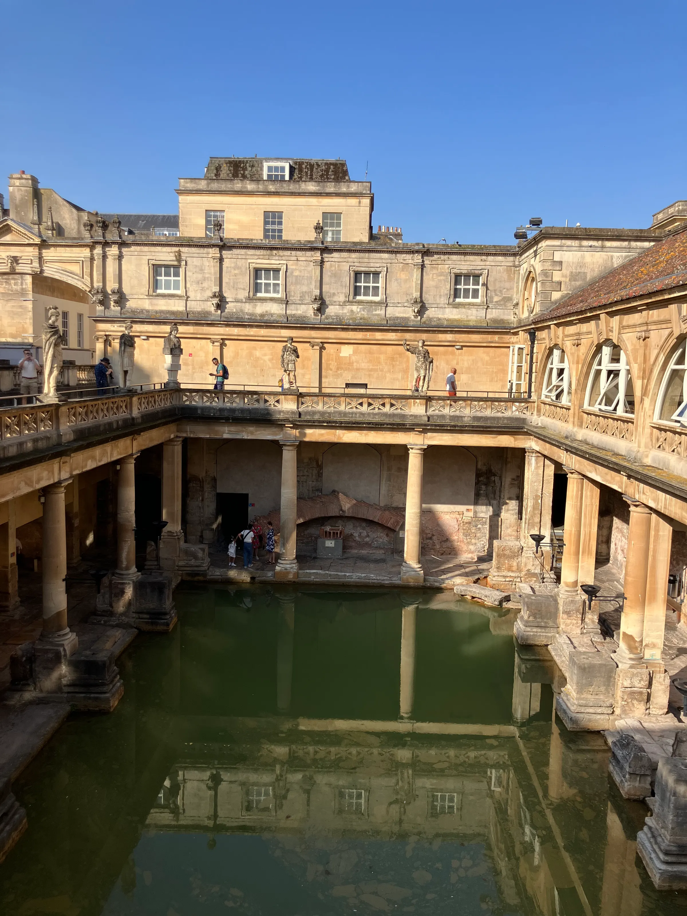 The main Roman bath in the Roman Baths exhibit that we toured. The water was pretty nasty when close to it. You’d never want to get in.