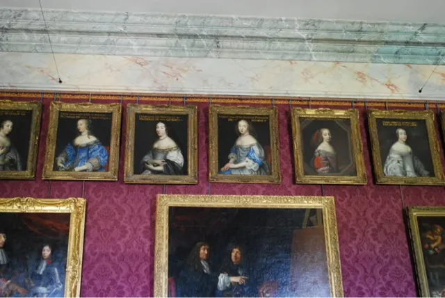 Lots of art about Marie Antoinette and King Louis XIV....