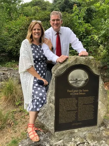 This plaque is in honor of the first British Saints who were baptized in the river there. Significant church history...