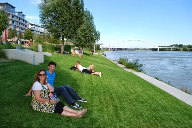 Denise and Michal resting by the river....