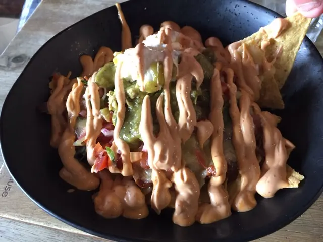Nachos...you tell me what is on them. Nothing like I've had before. But they were pretty yummy...