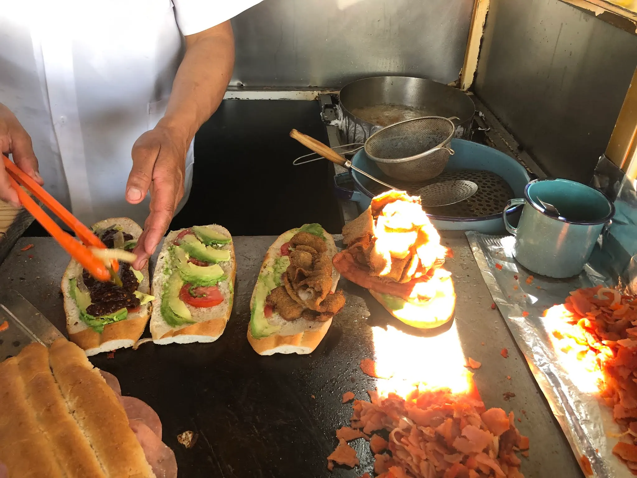 Tortas being prepared.....