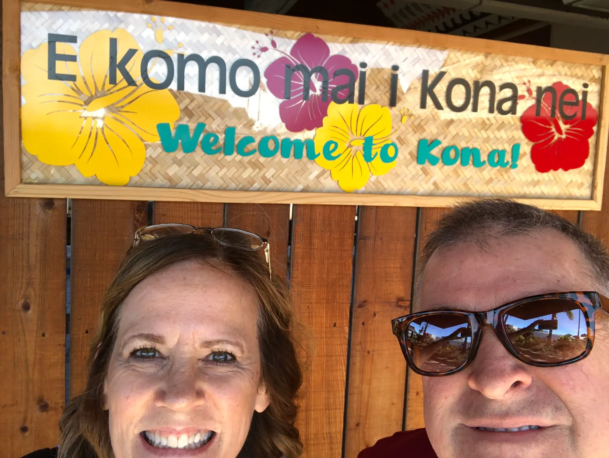 Kona open air airport welcome sign. Unique airport here.....