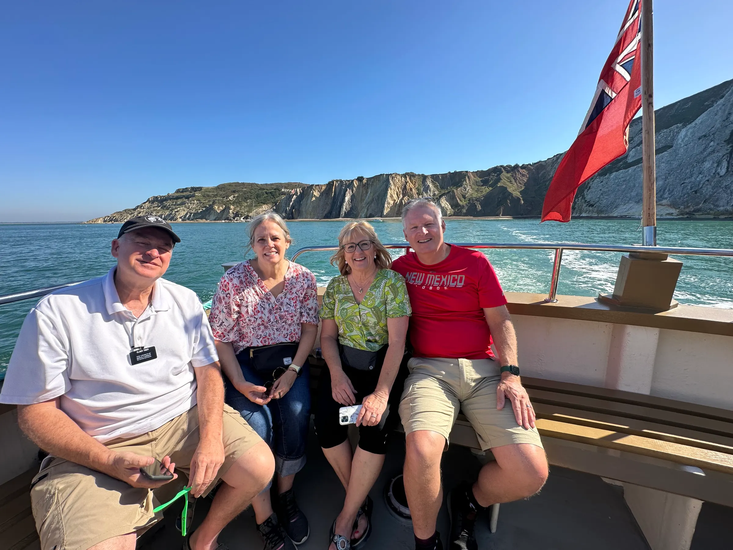 Happy sailors enjoying the view.
