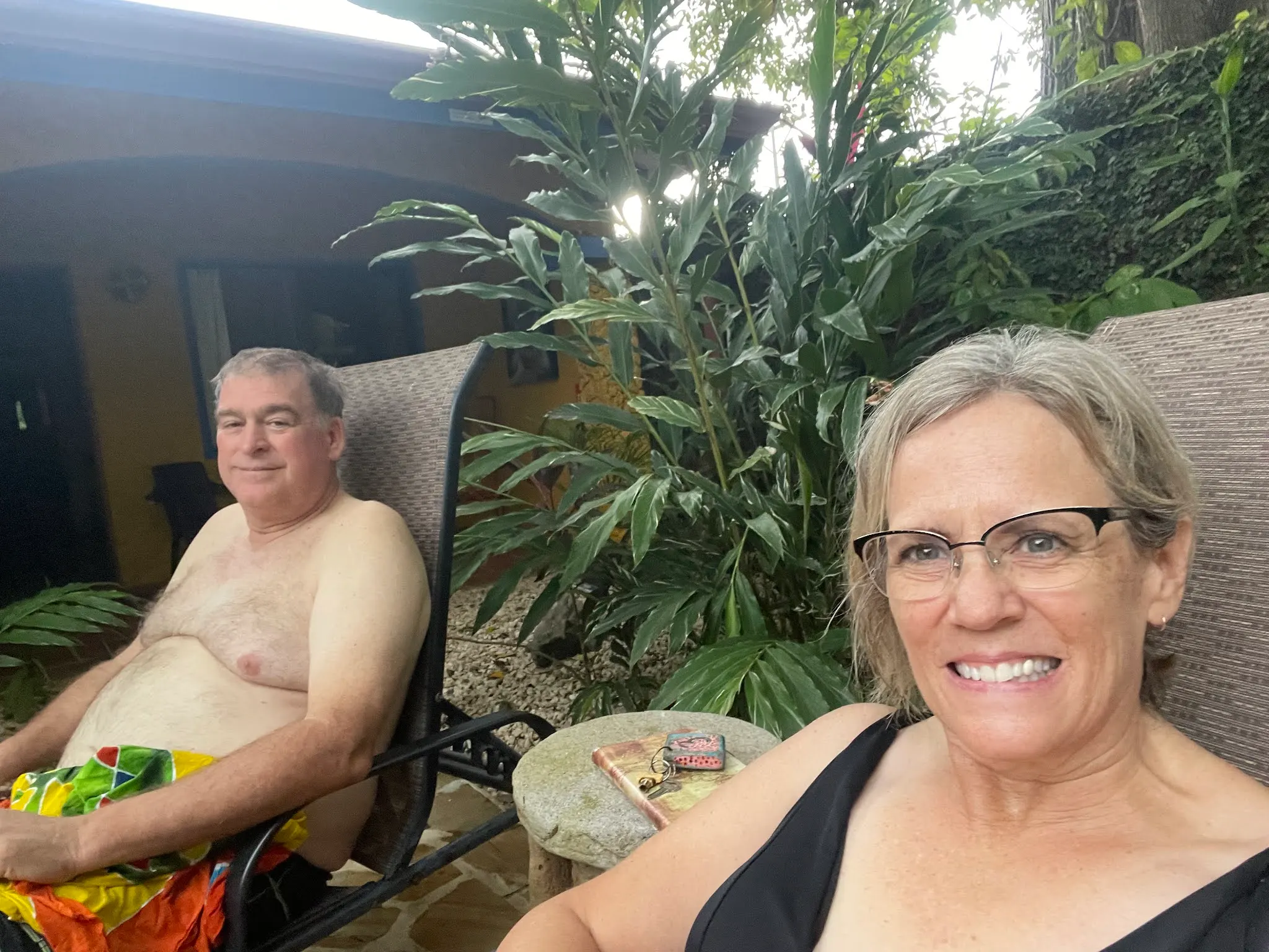 Relaxing at the pool at our hotel. Really nice.