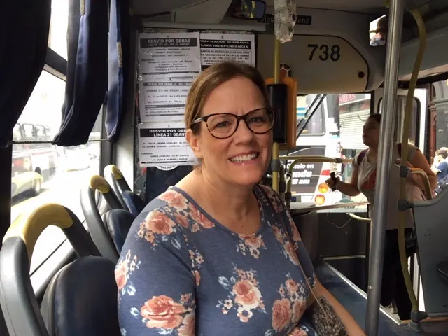 This morning...feeling pretty good...heading on bus to the temple.