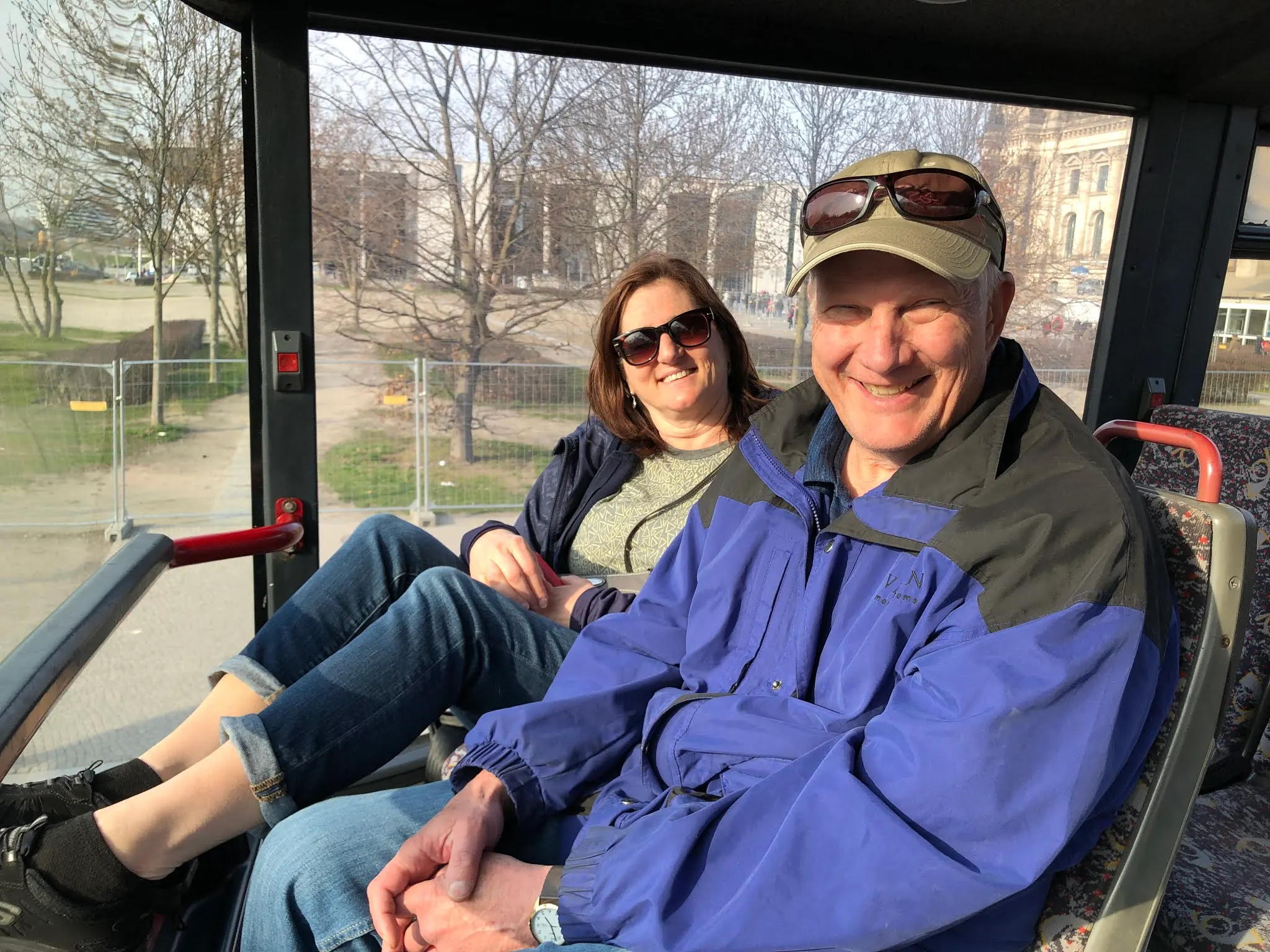 Happy bus riders....great friends.