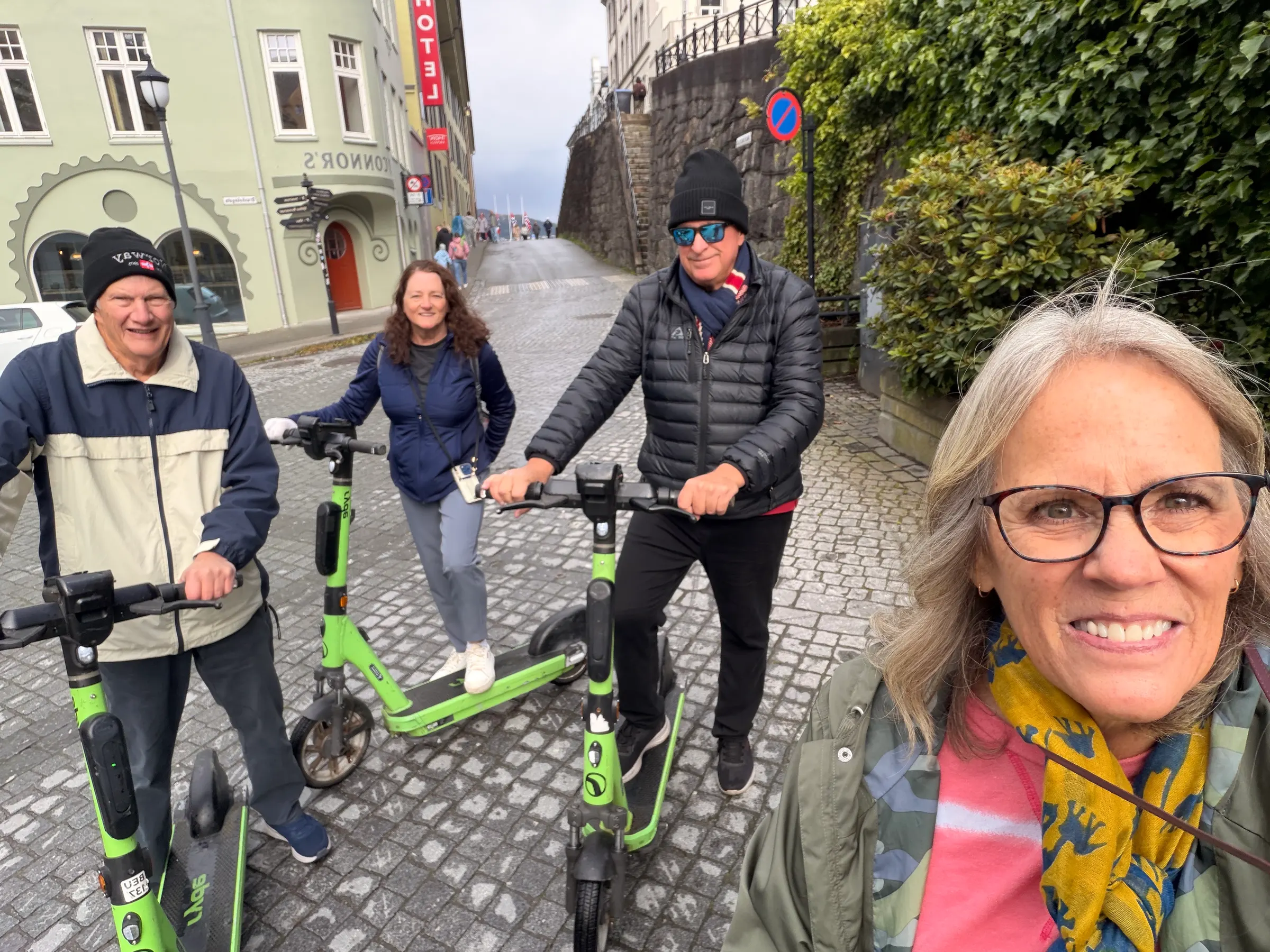 Fun times on our scooters. We all survived the adventure. Way to go Denise for encouraging us to do it.