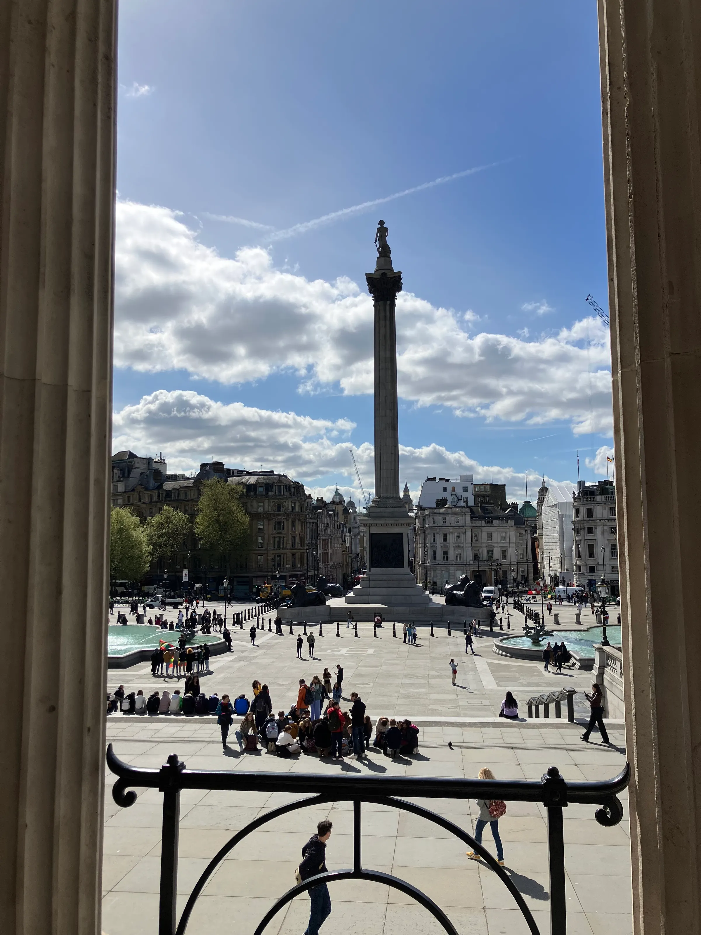 Trafalgar Square from the steps of the National Museum.